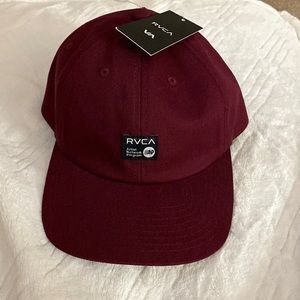 RVCA hat. never used. brand new with tags. color MAROON. one size fits all!